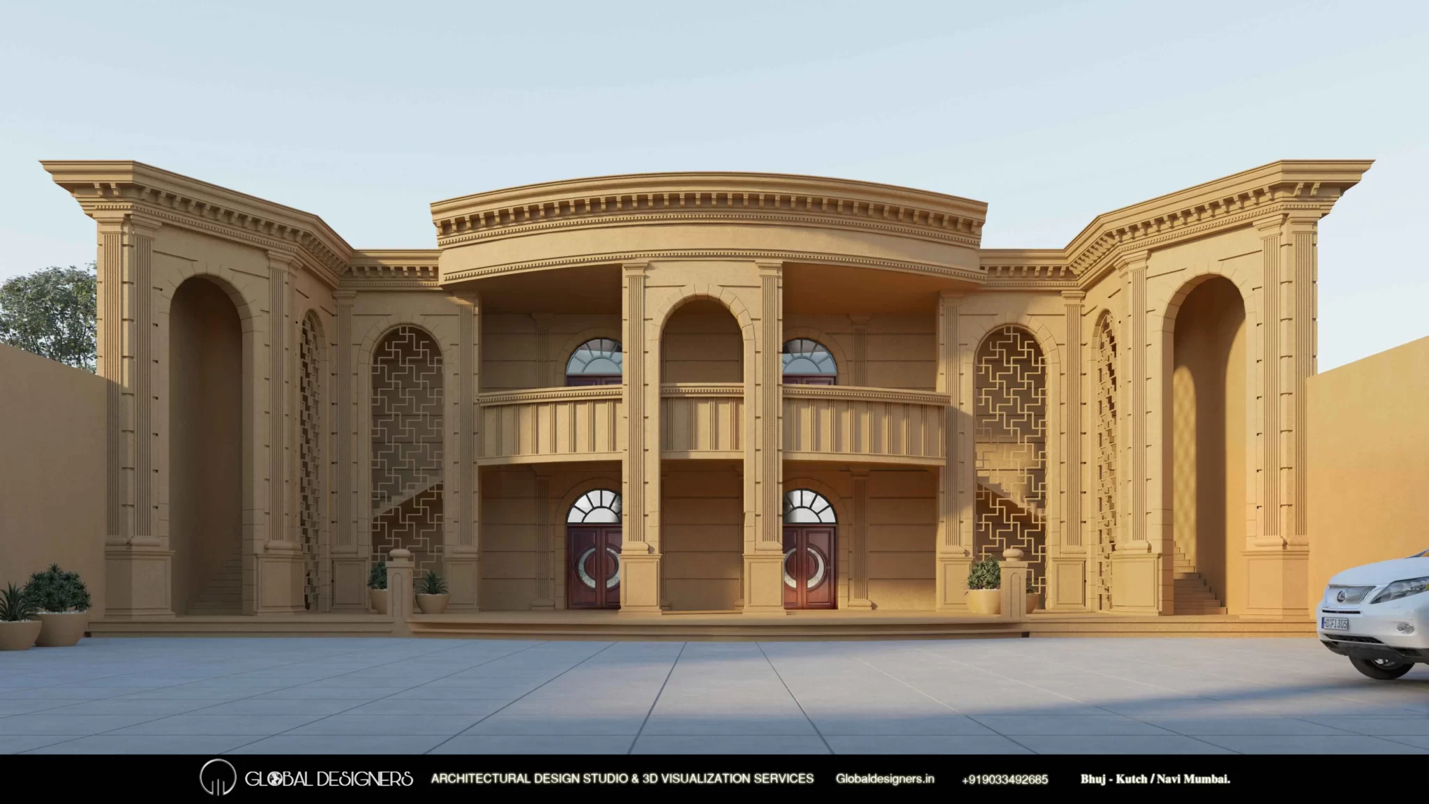 Leva Patel Community Hall architectural design by Global Designers