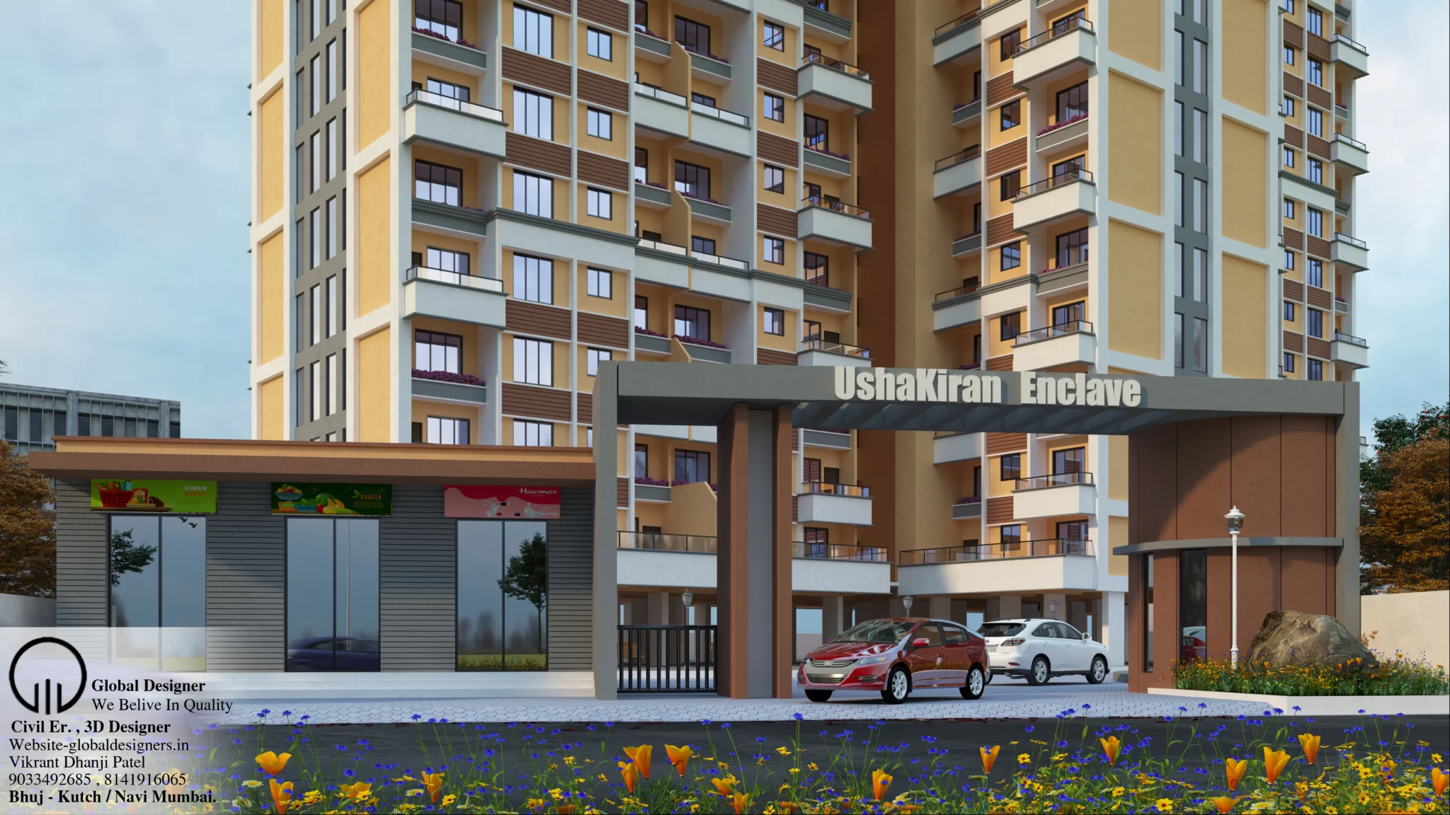 Luxury interior design at UshaKiran Enclave Dombivli by Global Designers